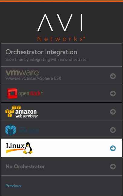 Ctlr-setup-infra-linuxservercloud-262 Avi Vantage orchestrator integration